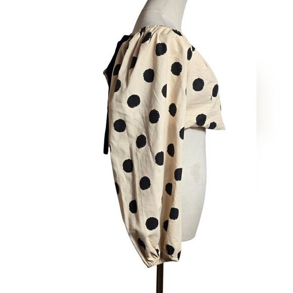 Vestique Tan And Black Polka Dot Crop Top - Picture 5 of 8